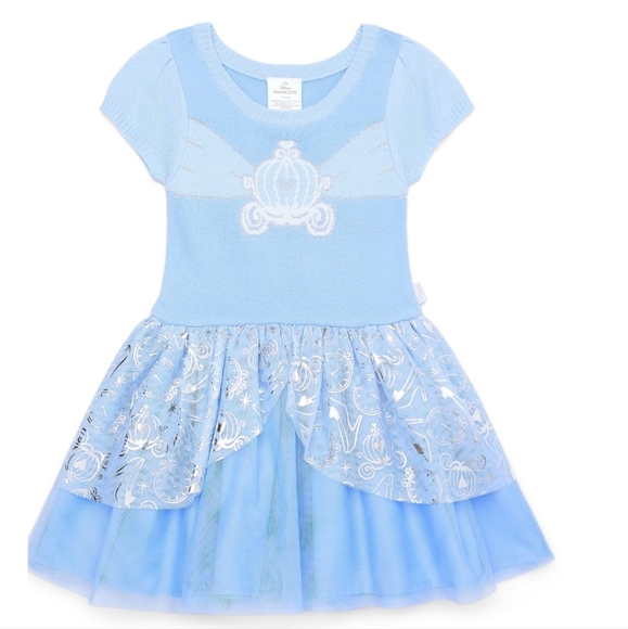Disney Toddler Girl Cinderella Cosplay Sweater Dress 12 Months - Picture 1 of 11